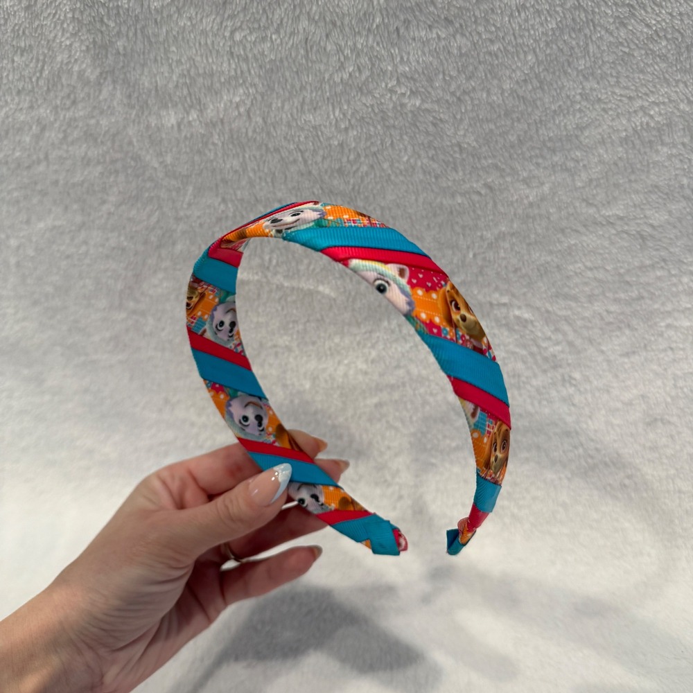 Paw Patrol Kids Girls Headband Ribbon Wrap Hair Accessory Handmade